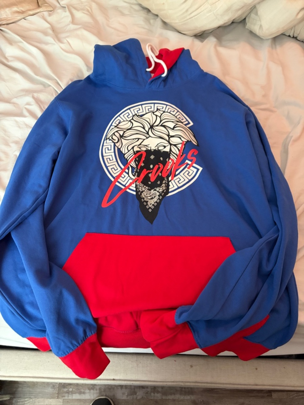 Crooks‎ & Castles Blue and Red Graphic Hoodie